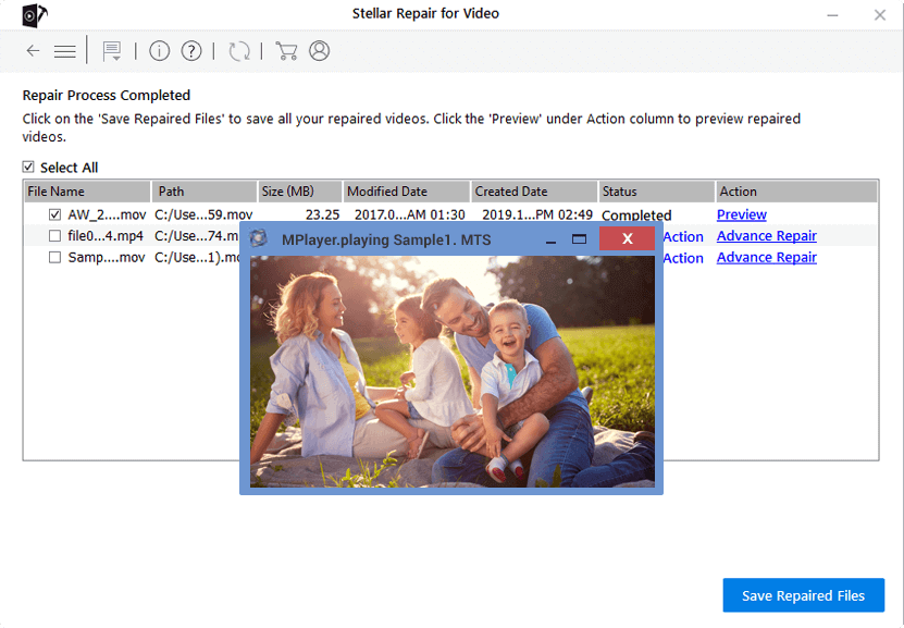 Preview and Repair MP4 Video Files